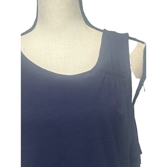 Caslon Flowy Asymmetric Neck Knit Tank In Navy Peacoat, Sz. L - Picture 4 of 13